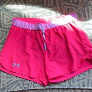 Hot pink under armour shorts